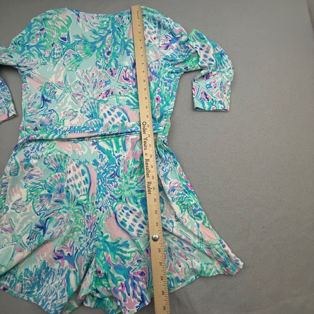 Lilly Pulitzer Karlie Wrap Romper Women Medium Amethyst Tint Crayesa Floral Wrap - Picture 12 of 16